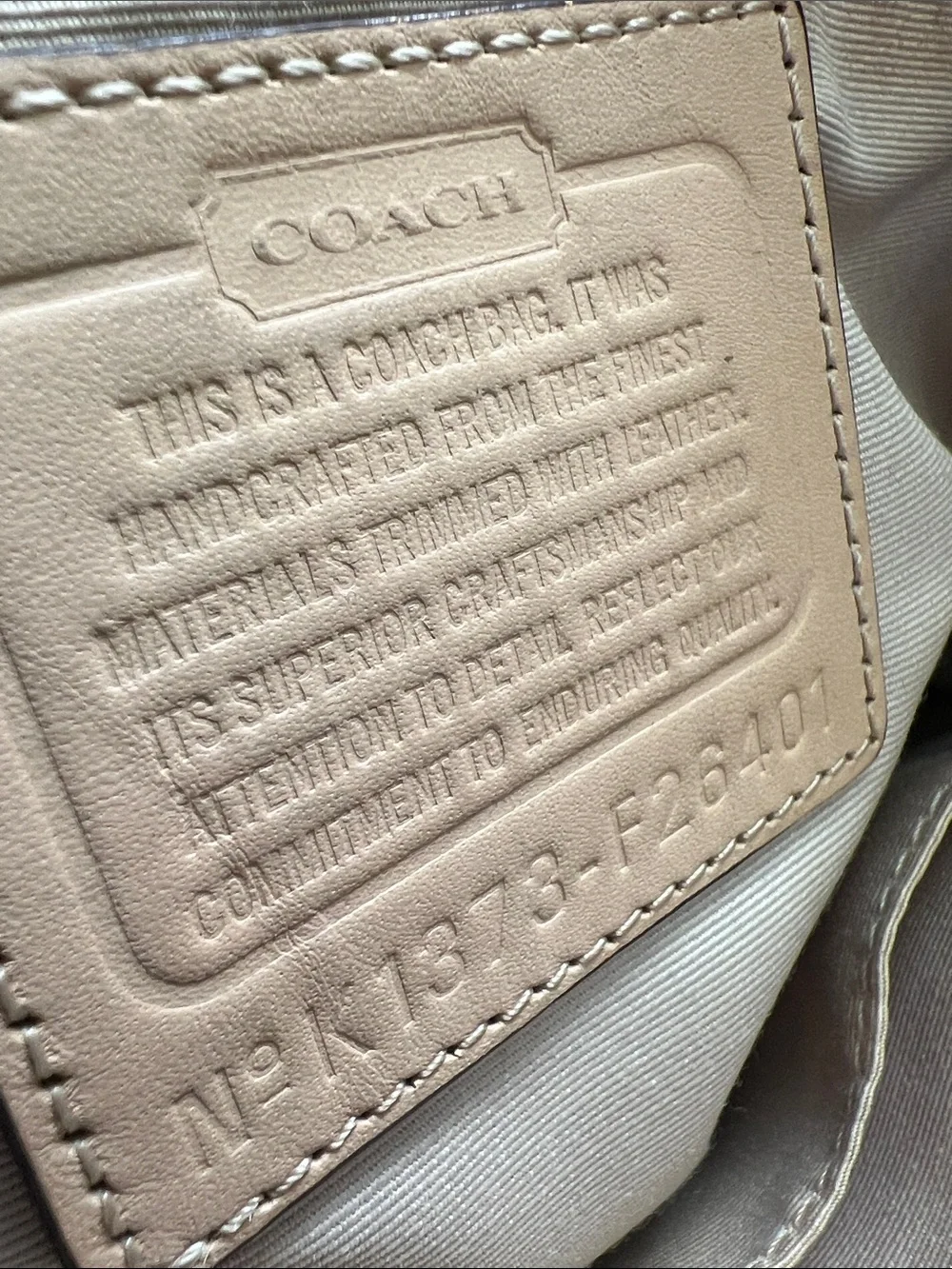 Coach Tan and Cream Signature Canvas Shoulder Bag